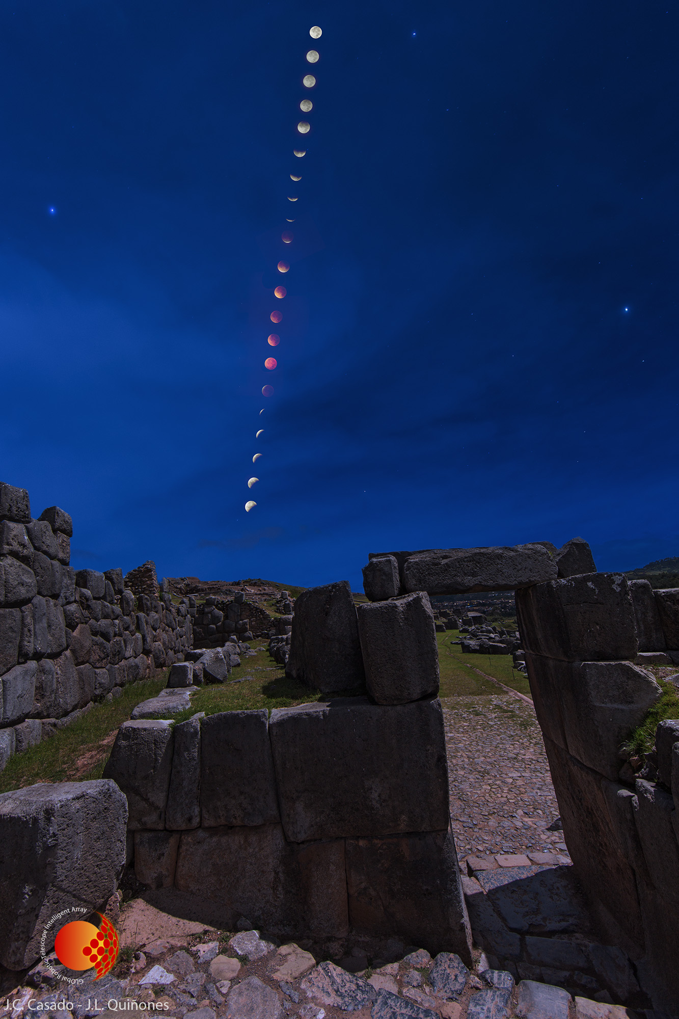 NightScape Photography in Moon Eclipse in Saqsaywaman, e-eye, Entre Encinas y Estrellas. Jose Luis Quiñones